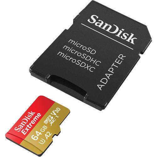 SanDisk Extreme Micro SD card, 64GB with SD Adapter