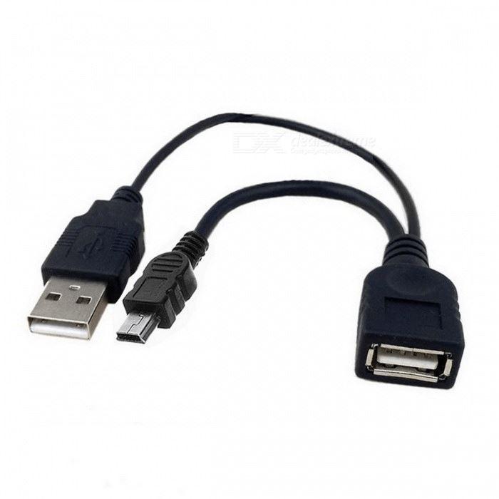 Кабель USB OTG mini на шнур 0.15м черн. Rexant 18-1181