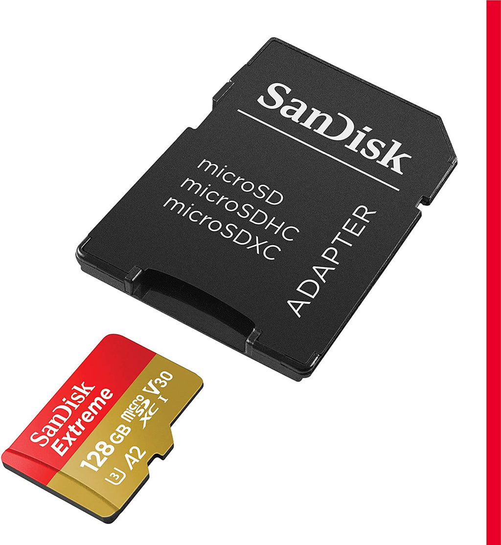 SanDisk Extreme Micro SD card, 128GB with SD Adapter