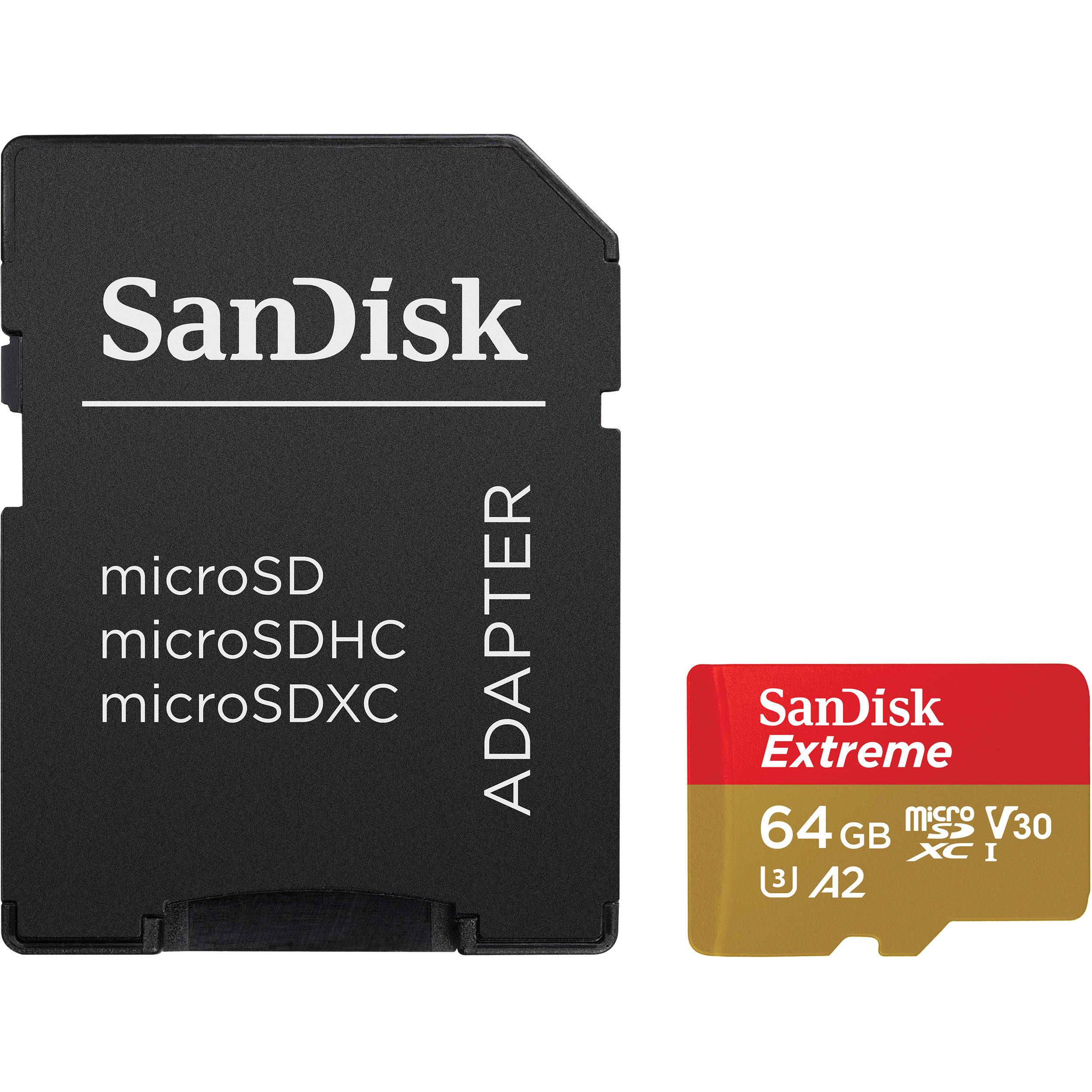 Warmte wijk Boomgaard SanDisk Extreme Micro SD card, 64GB with SD Adapter - CamDo Solutions